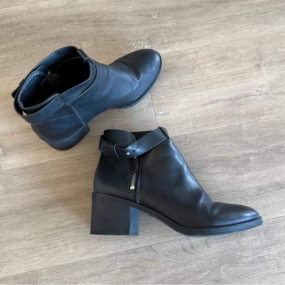 H&M Black Leather Ankle Boots